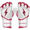 Bruce Bolt – BADER Series Adult Long Cuff Batting Gloves | BADER WHITE -Easton Sales Bader WH long 1