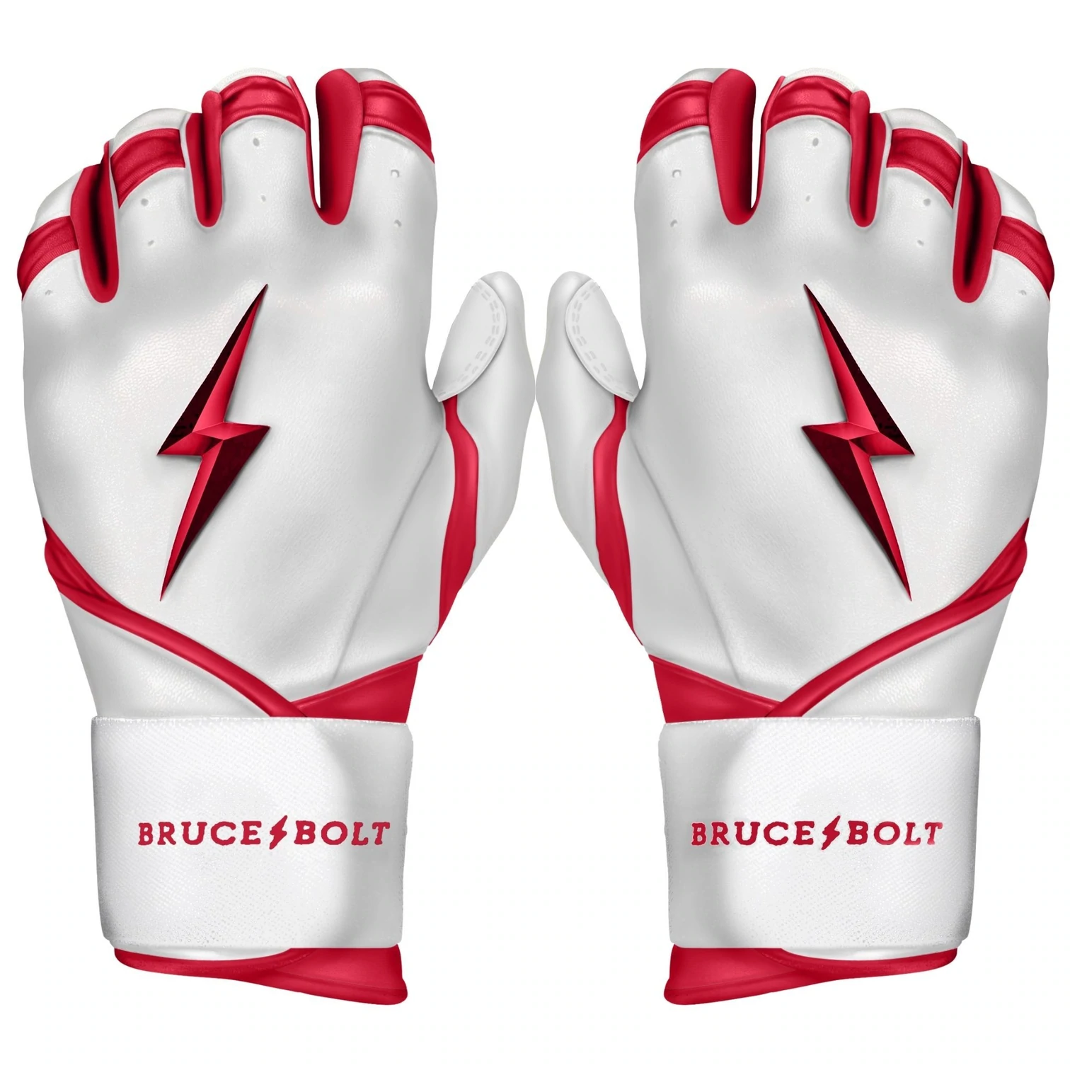 Bruce Bolt β BADER Series Adult Long Cuff Batting Gloves | BADER WHITE 3 Bruce Bolt β BADER Series Adult Long Cuff Batting Gloves | BADER WHITE