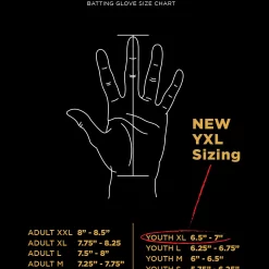 WARSTIC – WORKMAN3 Adult Batting Gloves – USA -Easton Sales Batting Glove Sizing Chart 1 1