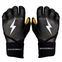 Bruce Bolt Batting Gloves – PREMIUM PRO Adult Long Cuff 24 Bruce Bolt Batting Gloves – PREMIUM PRO Adult Long Cuff -Easton Sales Long Cuff Black 1