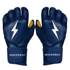 Bruce Bolt Batting Gloves – PREMIUM PRO Youth Long Cuff -Easton Sales Long Cuff Navy 1 1