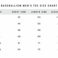 Baseballism Stars And Strikes Men’s T-Shirt -Easton Sales Men s Tee Size Chart 6