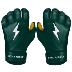 Bruce Bolt – PREMIUM PRO Adult Short Cuff Batting Gloves -Easton Sales Short Cuff Green 1 1