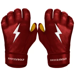 Bruce Bolt – PREMIUM PRO Youth Short Cuff Batting Gloves -Easton Sales Short Cuff Maroon 1