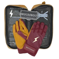 Bruce Bolt – PREMIUM PRO Adult Short Cuff Batting Gloves -Easton Sales Short Cuff Maroon 4 1