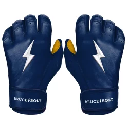 Bruce Bolt – PREMIUM PRO Youth Short Cuff Batting Gloves -Easton Sales Short Cuff Navy 1
