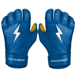 Bruce Bolt – PREMIUM PRO Youth Short Cuff Batting Gloves -Easton Sales Short Cuff Royal 1