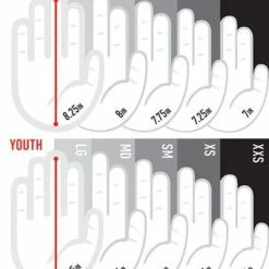 Franklin Custom CFX Pro Batting Gloves – Adult – Grey/Cardinal -Easton Sales Sizing Chart 2