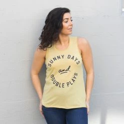Baseballism Sunny Days And Double Plays (Yellow) – Aya Tank -Easton Sales SunnyDaysTankYellow 3
