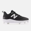 New Balance Black/White L3000v6 Metal Spikes -Easton Sales l3000bk6 1