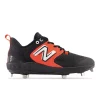 New Balance Black/Orange L3000v6 Metal Spikes -Easton Sales l3000bo6 1