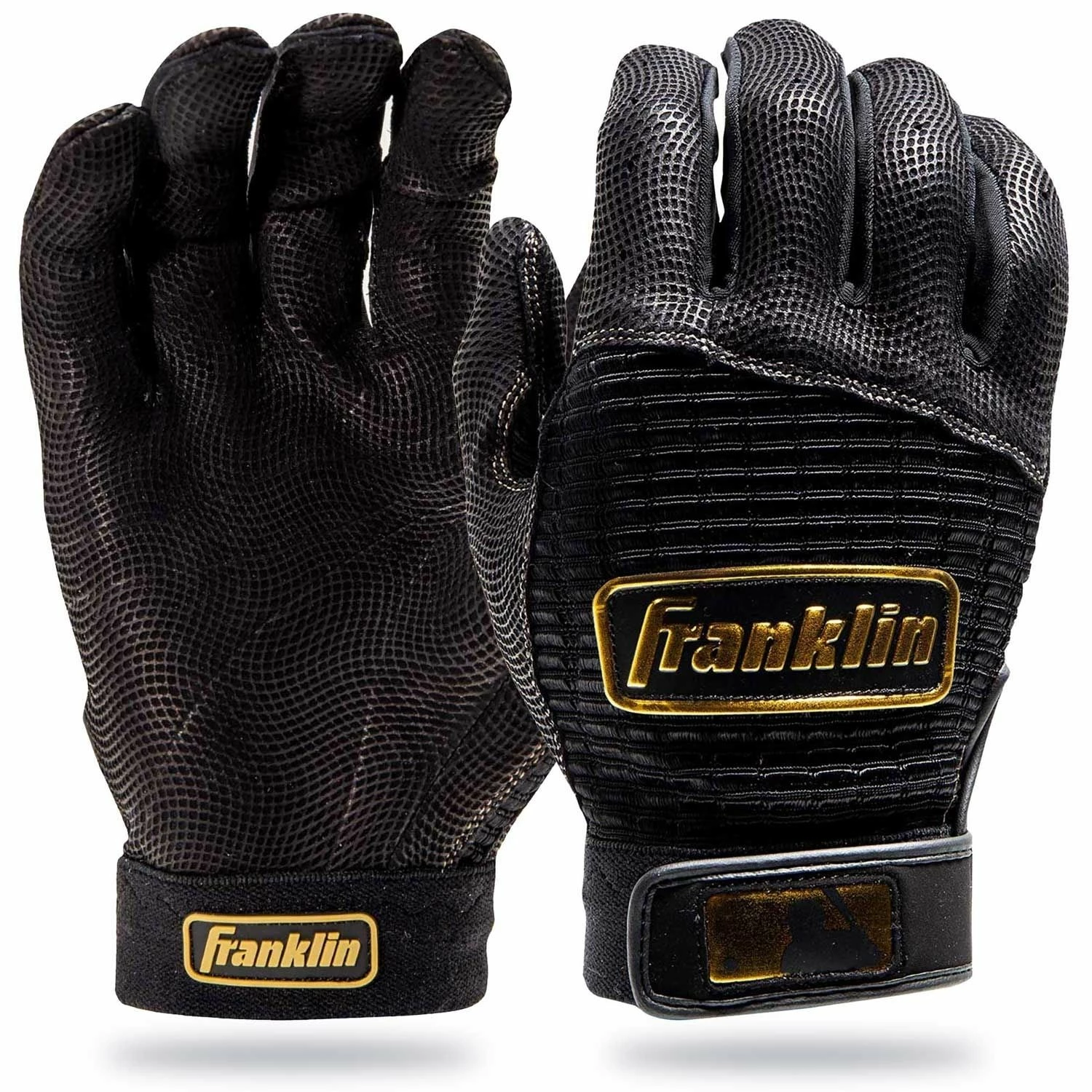 Franklin Pro Classic Batting Gloves – Adult – Black/Gold 3 Franklin Pro Classic Batting Gloves – Adult – Black/Gold