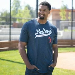 Baseballism – Believe In Baseball Navy T-Shirt (Men’s) -Easton Sales products believe in baseball 4