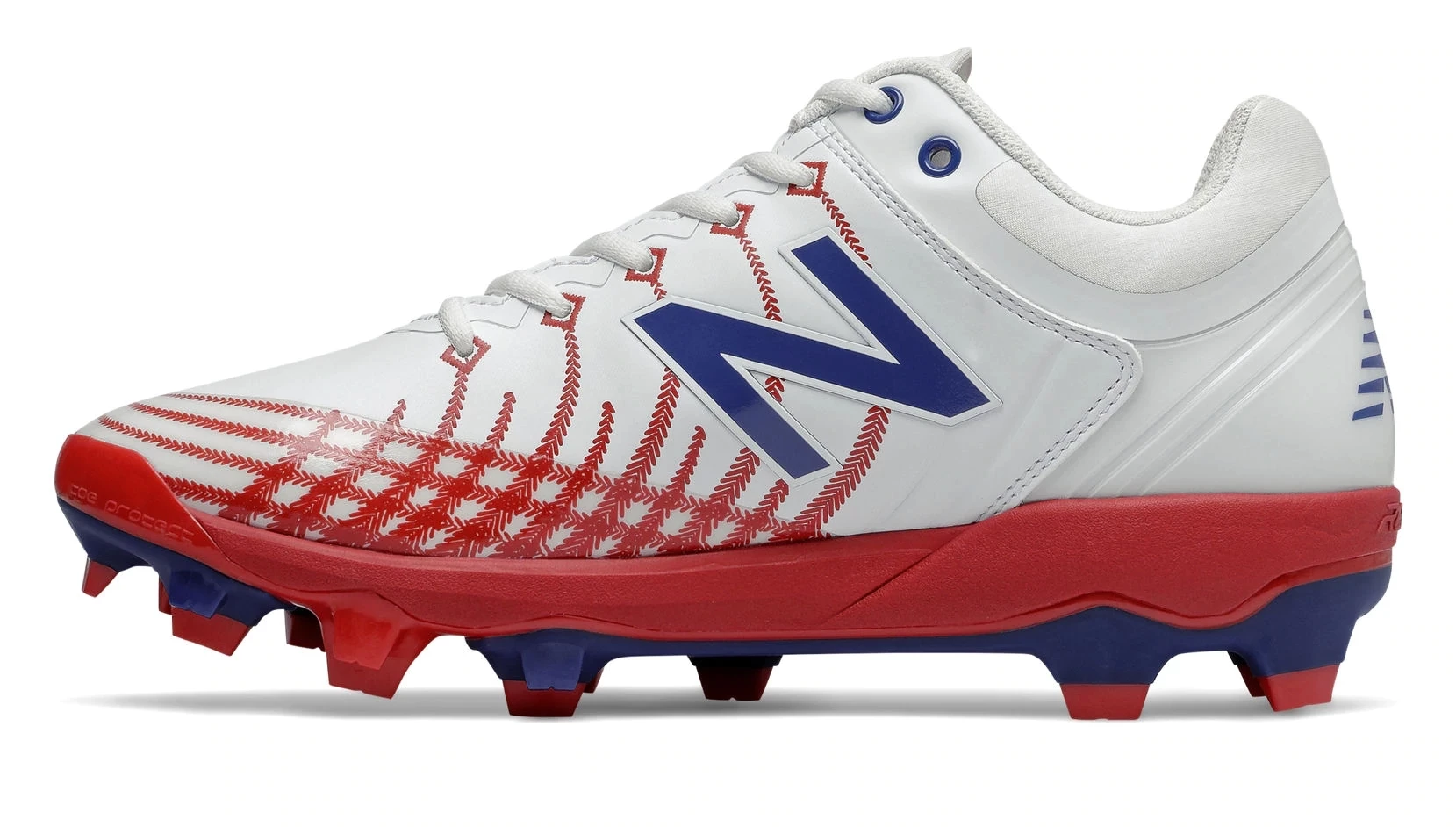 New Balance 4040v5 Adult Molded Cleats – Red/White/Blue (PL4040PR) 4 New Balance 4040v5 Adult Molded Cleats – Red/White/Blue (PL4040PR) - Image 2